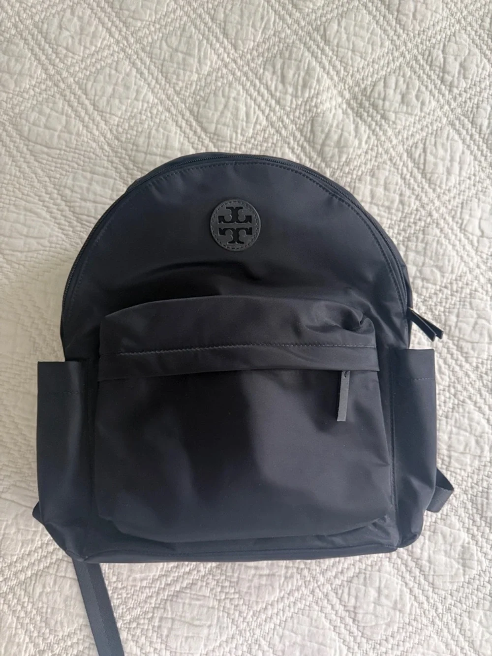 Tory Burch Ella Backpack Black Nylon Logo Backpack